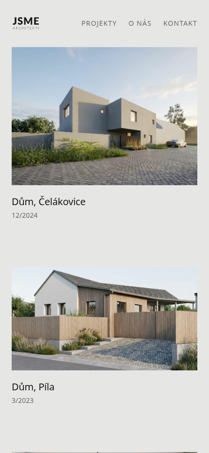 Mobilní podoba webu JSME architekti